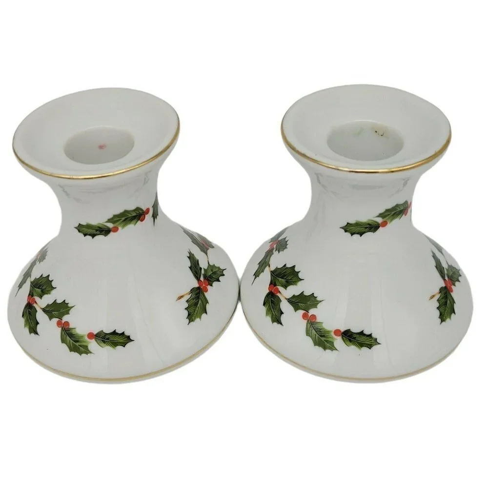 Vintage Lefton Taper Candlestick Holders Pair